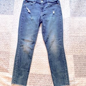 Gap True Skinny distressed ankle jeans